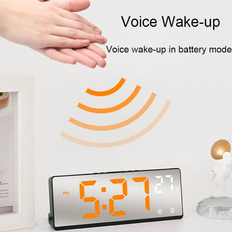 6631 LED Digital Display Multifunctional Electronic Clock Desktop Temperature Mirror Alarm Clock(...