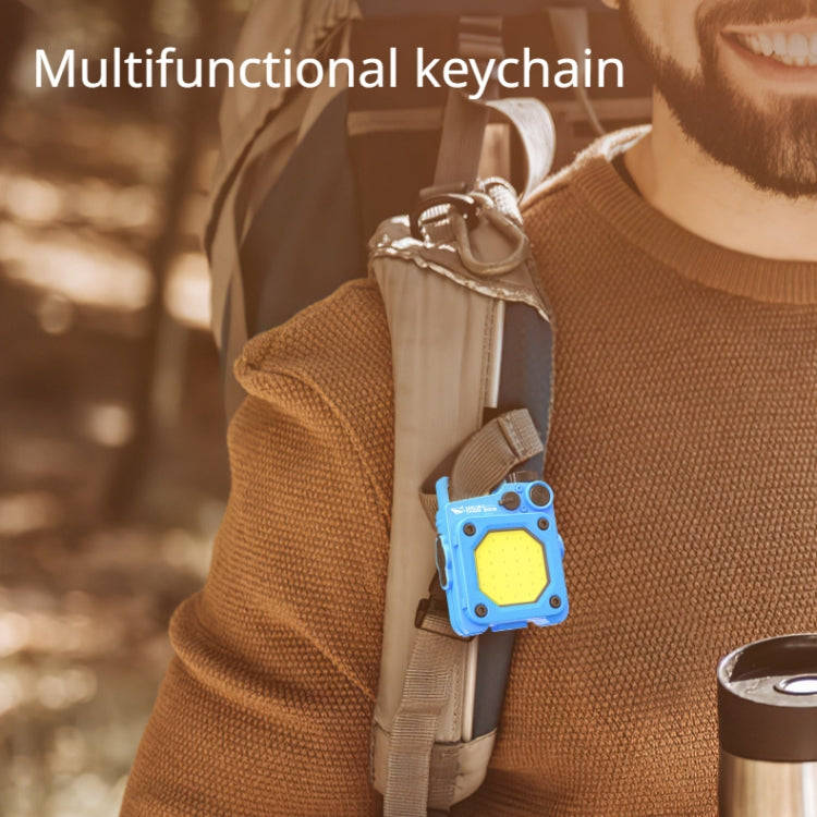 Mini Keychain COB Flashlight USB Rechargeable Magnetic Work Light For Outdoor Camping(Yellow)