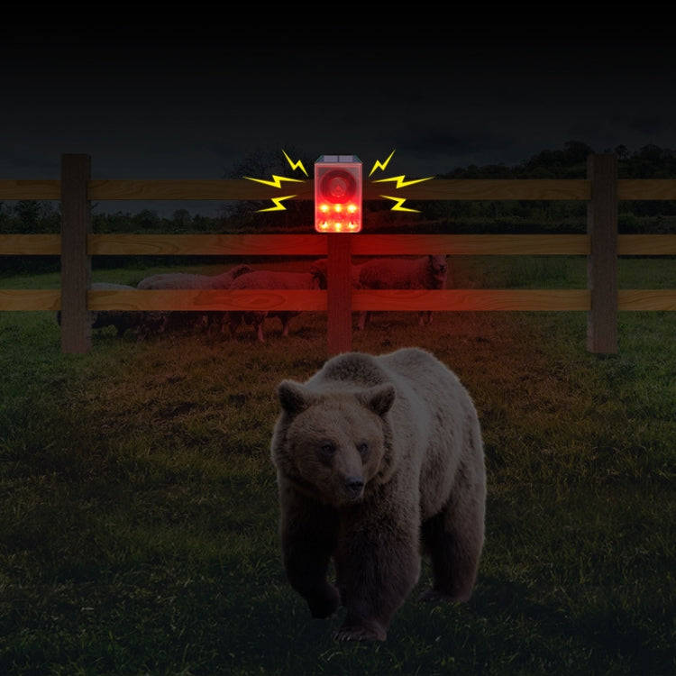 N911N Solar Alarm Infrared Sensor Sound And Light Blast Warning Light Animal Repeller(English Ver...