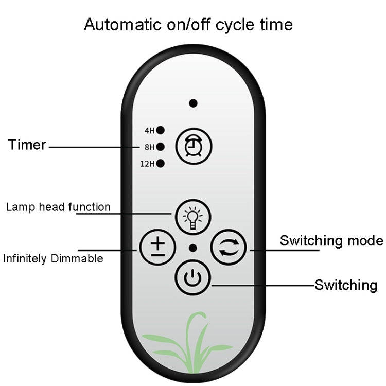LED Plant Growth Light USB Remote Control Timing Fill Light One Head(Red Warm Light)