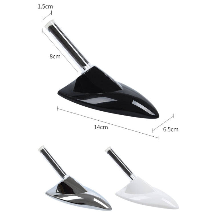 Car Solar Shark Fin With Antenna LED Warning Light, Specification: Silver