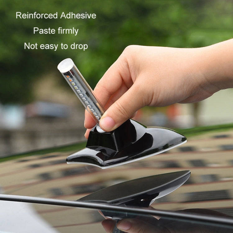 Car Solar Shark Fin With Antenna LED Warning Light, Specification: Silver