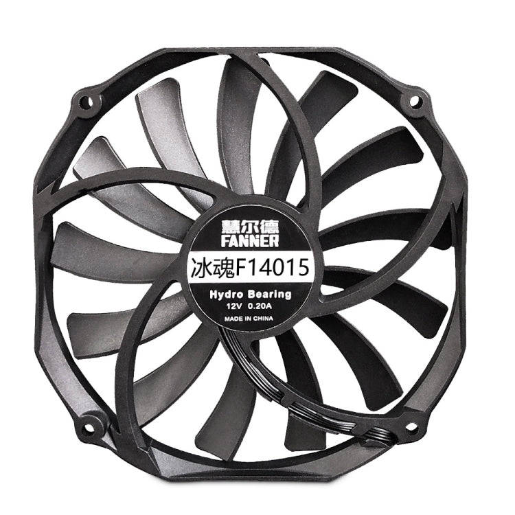 FANNER Ice Soul F14015 4PIN PWM Ultra-thin Chassis Fan Desktop Computer Radiator(Black)