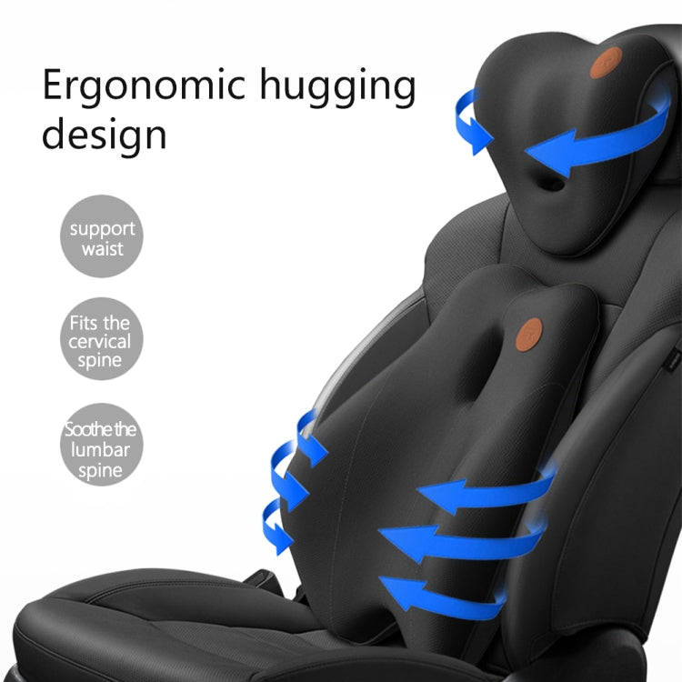 SR-21 Car Lumbar Cushion Headrest Seat Memory Foam Accessories, Style: Massage Headrest (Black)