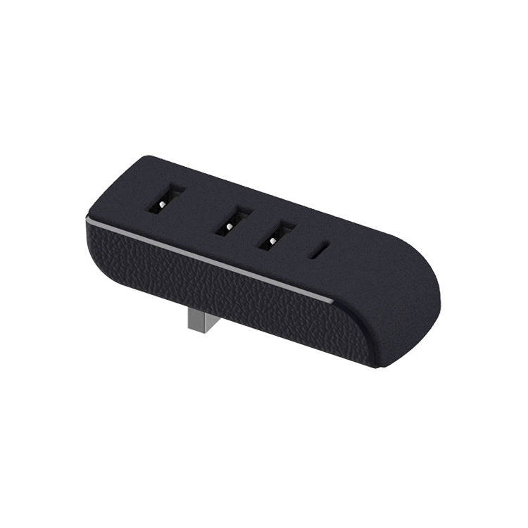 For Tesla Model 3/Y Car AH37 3 USB  +1 Type-C/USB-C Port Hub Docking Station(Black)