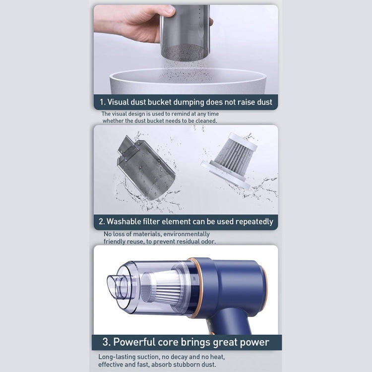 Small Wireless Charging Car Vacuum Cleaner Handheld High Power Vacuum Cleaner, Sort by color: 117...