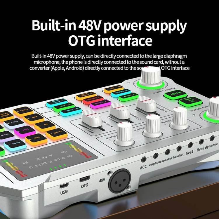 X10 Bluetooth Sound Card Studio Record With 48V XLR OTG Port Interface(White)