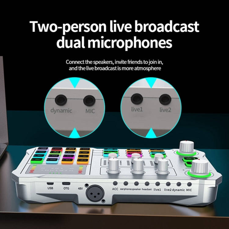 X10 Bluetooth Sound Card Studio Record With 48V XLR OTG Port Interface(White)