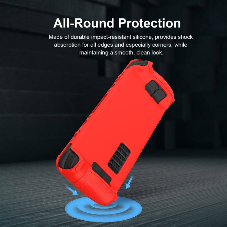 For Steam Deck Game Controller Soft Silicone Protective Cover Case With 4pcs Key Cap(Luminous Green)