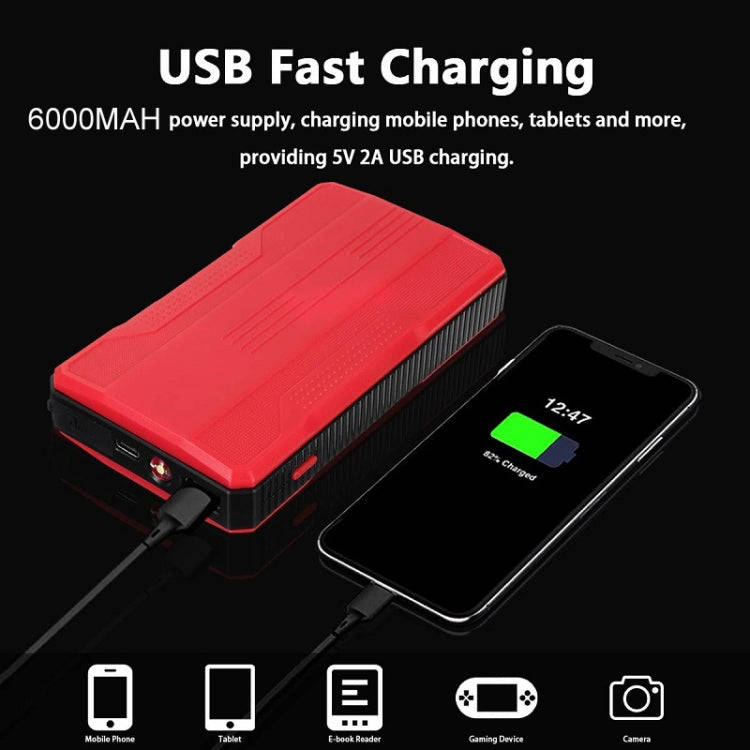 R23 Car Emergency Start Large Capacity Power Bank With LED Light(Red)