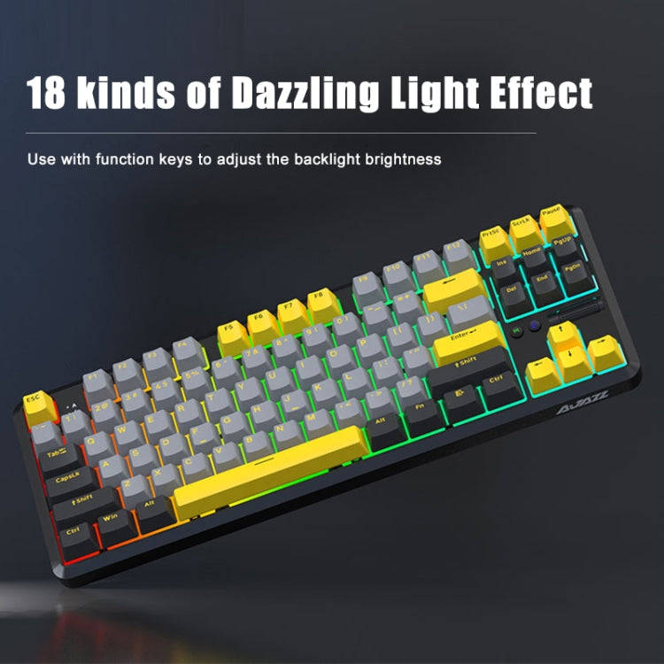 Ajazz K870T Pro 87 Keys Three Mode Wireless/Bluetooth/Wired Pluggable RGB Mechanical Keyboard Tea...