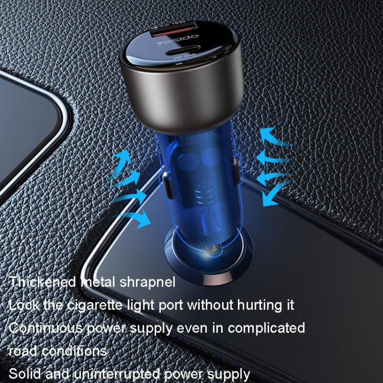 Yesido Y52 48W Dual-channel Fast Charging Zinc Alloy QC3.0 Car Charger(Black)