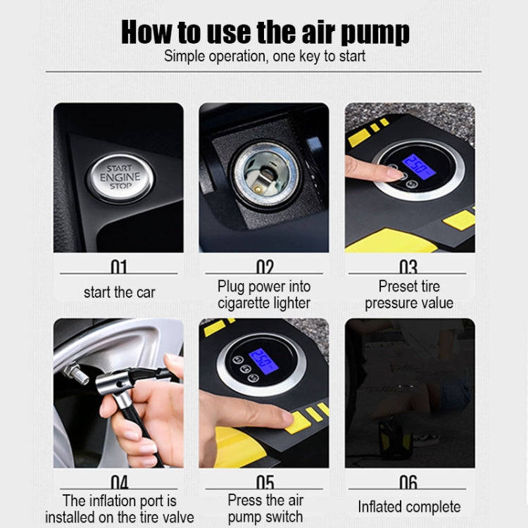 SUITU  ST-5002 DC 12V Car Air Compressor Tire Inflator 150 PSI Auto Air Pump Pointer Model+Toolbox