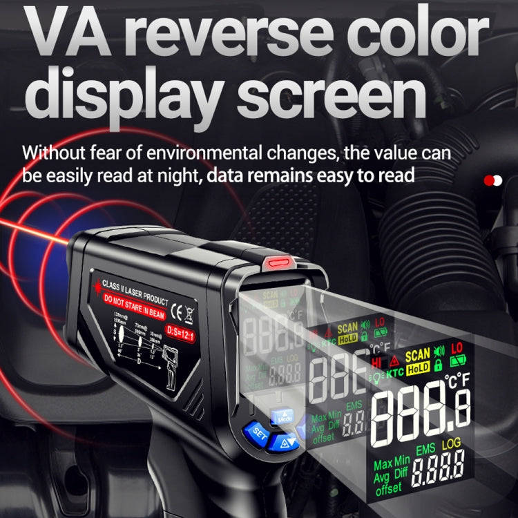 ANENG TH06 Oil Temperature High Precision Thermometer Laser Baking Infrared Water Thermometer(Black)