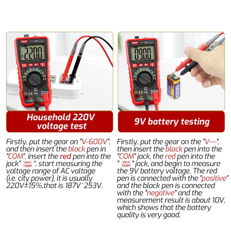 TASI TA801A Digital Multimeter Fully Automatic Multifunctional Digital Current Meter(Manual Model...