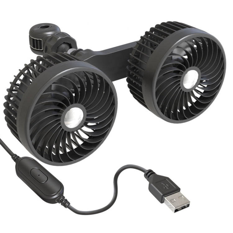 F6207 Car Rear Seat Zip Lock USB Double Head Fan, Model: USB