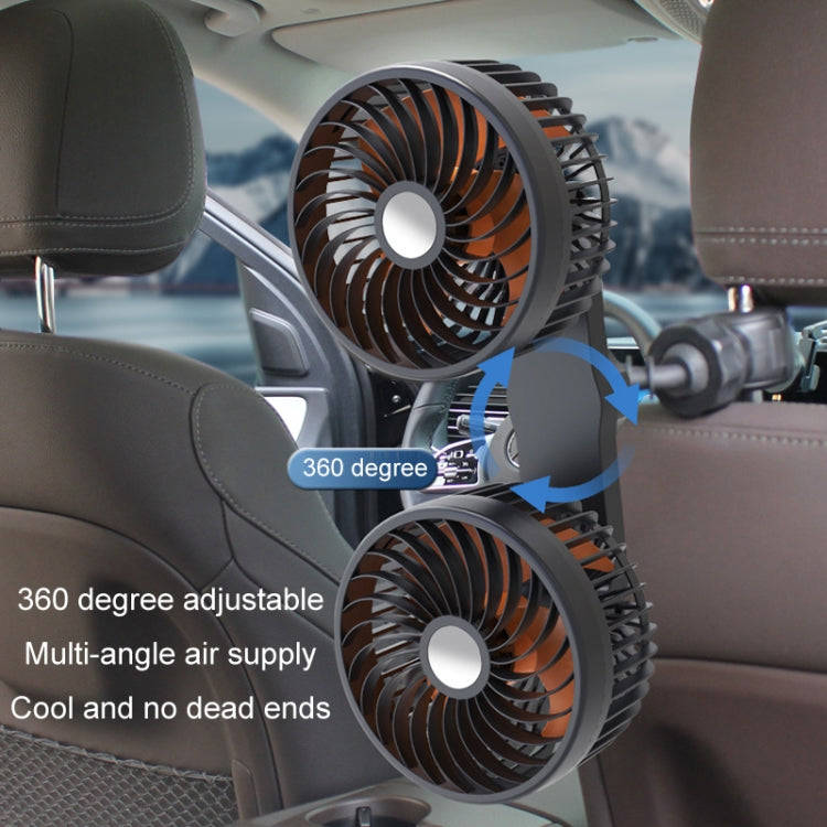 F6207 Car Rear Seat Zip Lock USB Double Head Fan, Model: USB