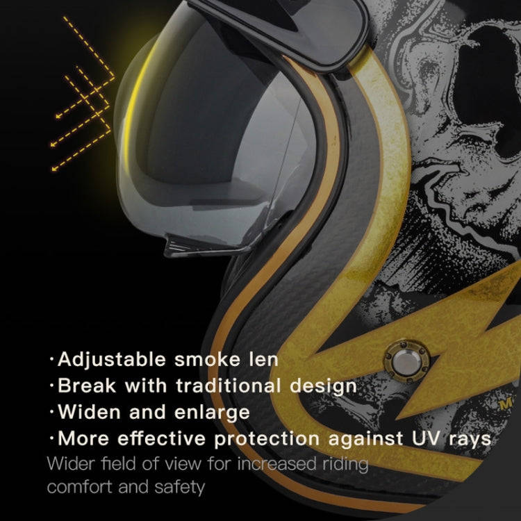 SOMAN Motorcycle Four Seasons Carbon Fiber Half Helmet, Color: Carbon Fiber Silver Lightning(XXL)