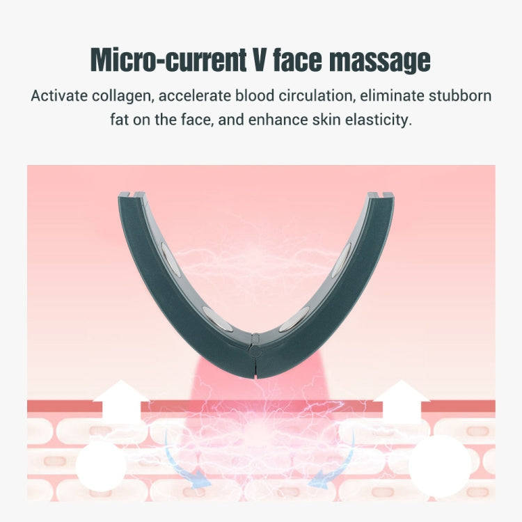 Microcurrent EMS Face Thinning Instrument Red Blue Light Skin Rejuvenation Beauty Instrument(Green)