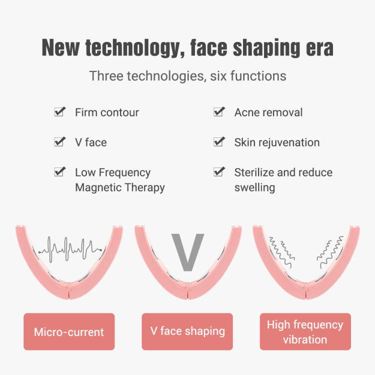 Microcurrent EMS Face Thinning Instrument Red Blue Light Skin Rejuvenation Beauty Instrument(Pink)