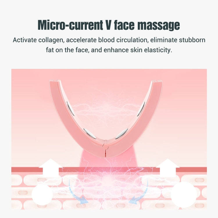 Microcurrent EMS Face Thinning Instrument Red Blue Light Skin Rejuvenation Beauty Instrument(Pink)