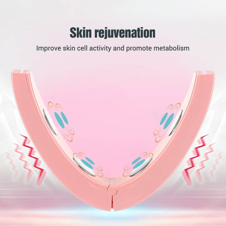 Microcurrent EMS Face Thinning Instrument Red Blue Light Skin Rejuvenation Beauty Instrument(Pink)