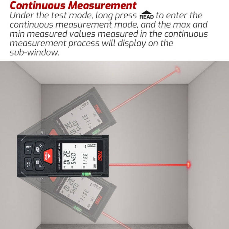 TASI TA511A 50m Laser Handheld Distance Measuring Room Infrared Measuring Instrument