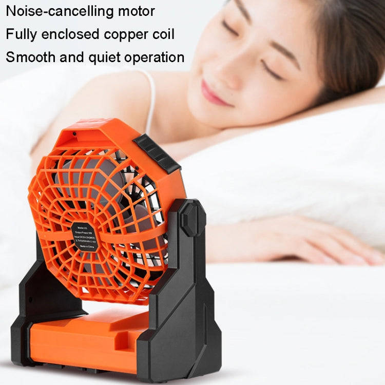 Outdoor Infinitely Variable Speed Portable Large Wind Charging Camping Lighting Fan(Black Green)