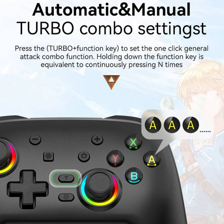 Wireless Bluetooth Somatosensory Vibration Gamepad for Nintendo Switch/Switch PRO, Color: Black Gold