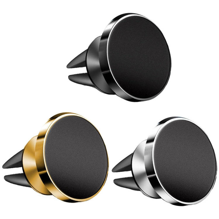 Air Outlet Type Aluminum Alloy Car Magnetic Suction Bracket Navigation Phone Holder(Gold)