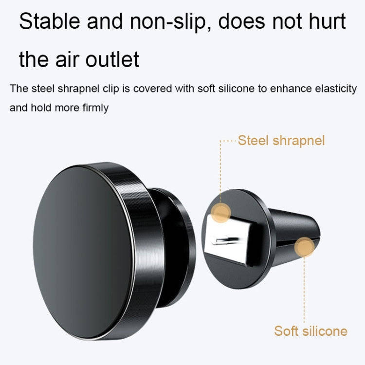 Air Outlet Type Aluminum Alloy Car Magnetic Suction Bracket Navigation Phone Holder(Silver)