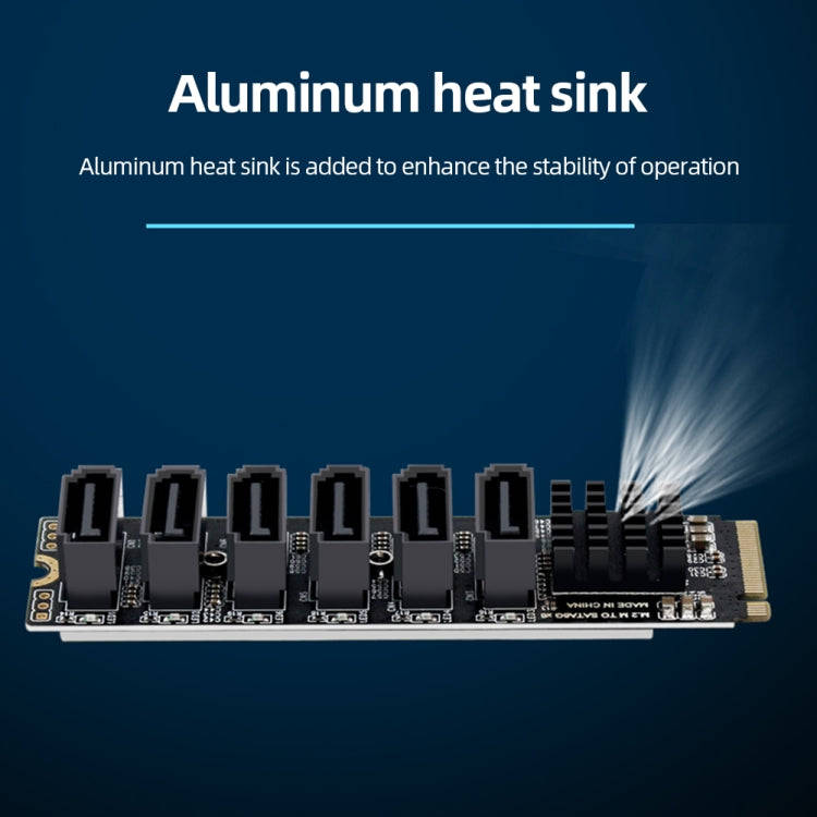 M2 M-EKY PCIE3.0 To SATA6G Transfer Expansion Card 6 Port Hard Disk Expansion Adapter Card(PH516)