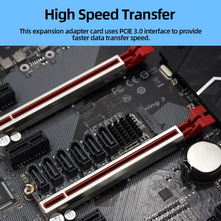 M2 M-EKY PCIE3.0 To SATA6G Transfer Expansion Card 6 Port Hard Disk Expansion Adapter Card(PH516)