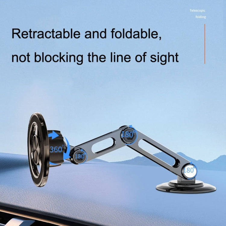 Magsafe Magnetic Mobile Phone Bracket Metal Car Navigation Folding Bracket(Black)