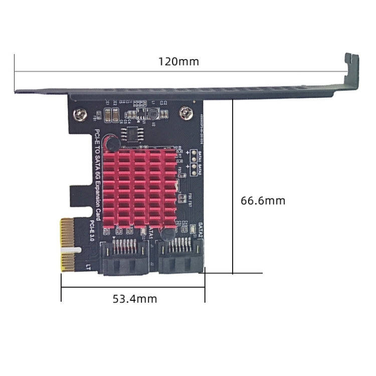 PCI-E 1X GEN3 To SATA3.0 Expansion Card 2 Ports 6Gbps Transfer Expansion IPFS Hard Disk