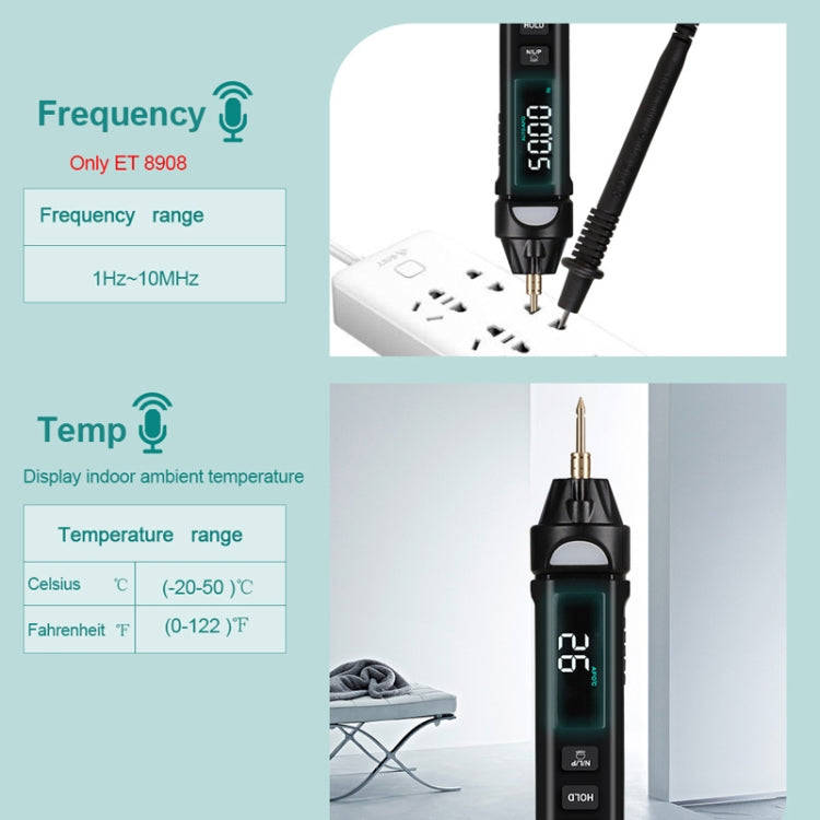 WinAPEX  ET8909  Digital Multimeter Voltage Test Pen Capacitance Meter Diode NVC Tester