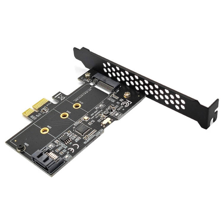 PCI-E to SATA3.0+M2 NGFF Expansion Card 6G Hard Disk Transfer Card(Black)
