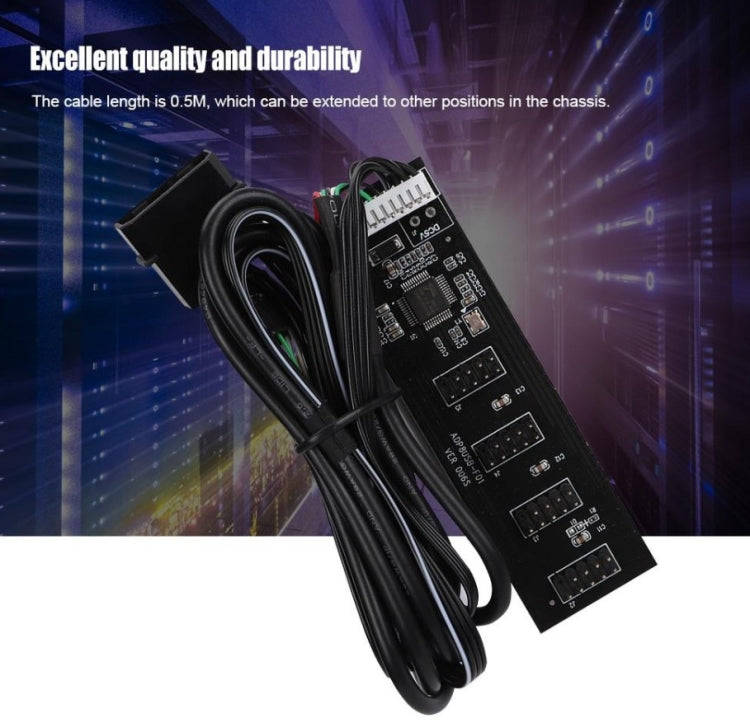 USB 2.0 9pin To 4 9pin Hub Internal Motherboard Header With 4pin Powered