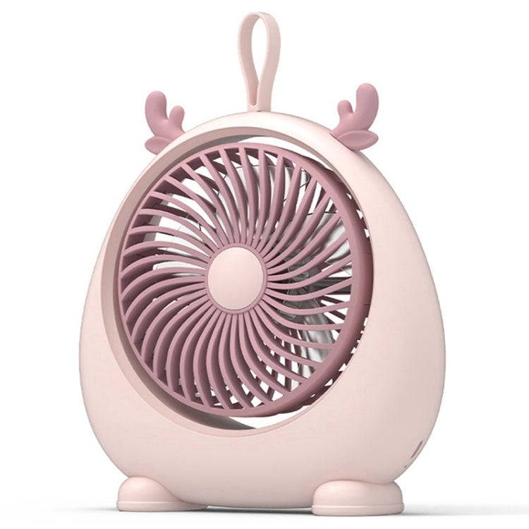 Dormitory Portable Animal Ear Desktop Electric Fan, Style: Charging Version Pink