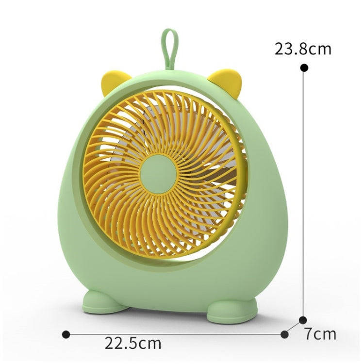 Dormitory Portable Animal Ear Desktop Electric Fan, Style: Charging Version White