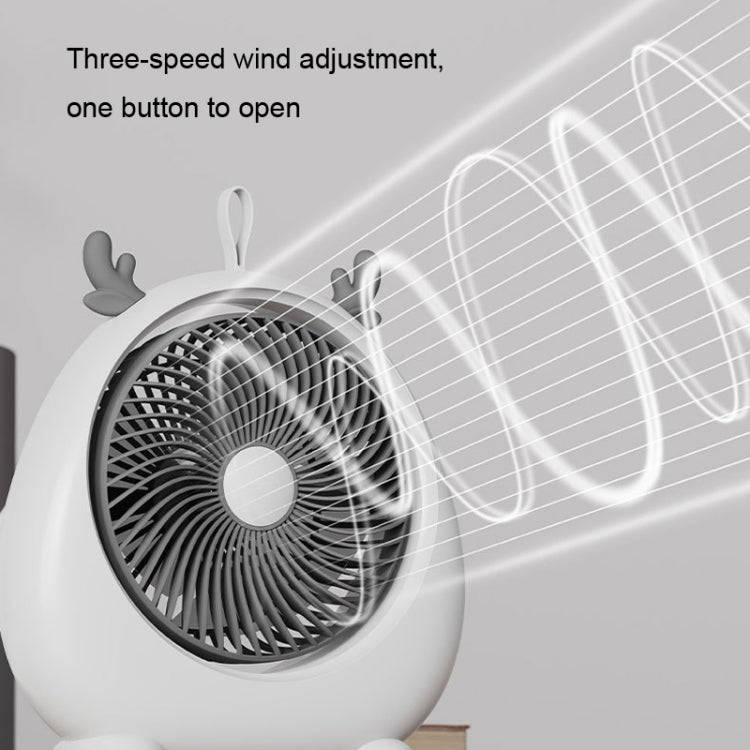 Dormitory Portable Animal Ear Desktop Electric Fan, Style: Charging Version Pink