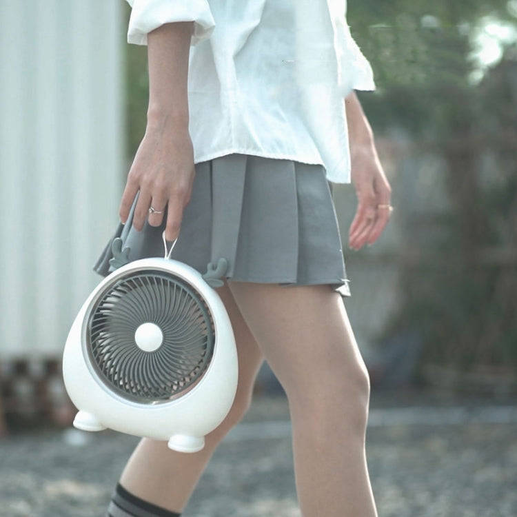 Dormitory Portable Animal Ear Desktop Electric Fan, Style: Directly Inserted Version Green