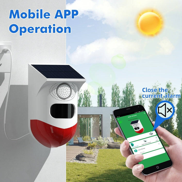 CT80R USB Upgrade Model Infrared Motion Detector Solar Outdoor PIR Wireless Strobe Siren Detector...