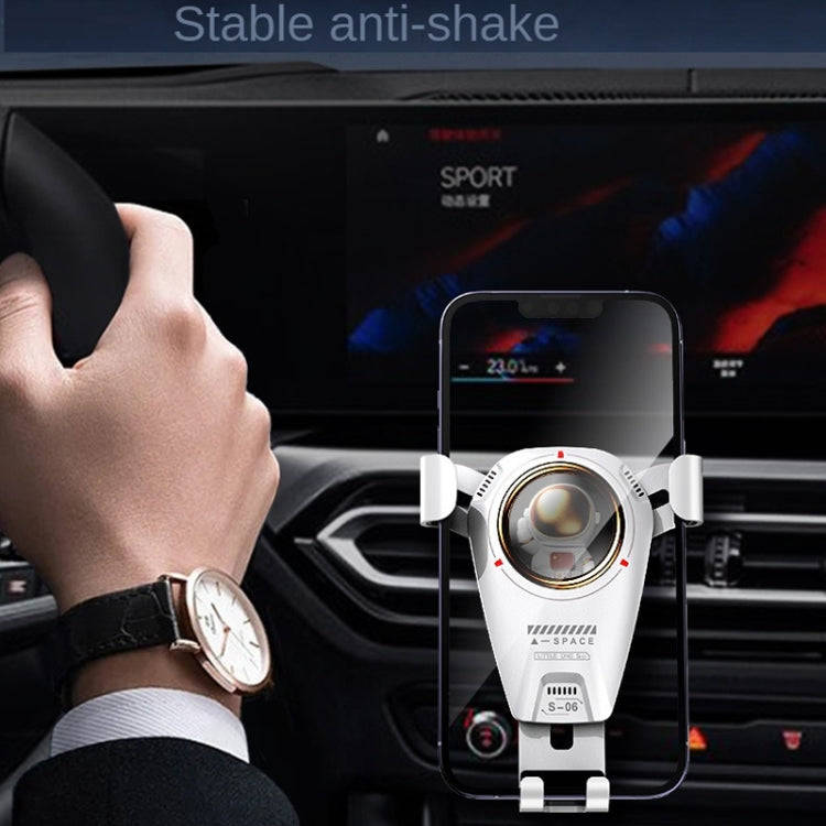 S-06 Car Air Outlet Gravity Holder Retractable Rotating Mobile Phone Bracket(Black)