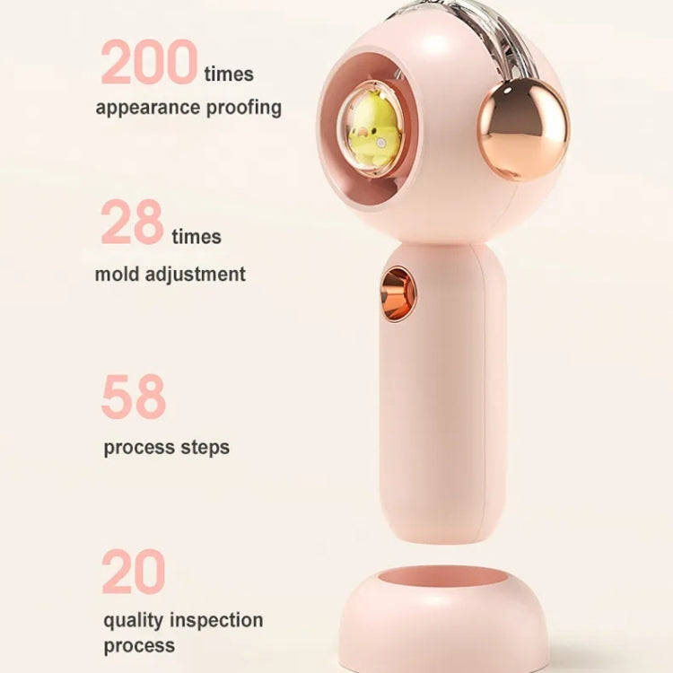 Without Blade Spray Handheld Children Small Fan(Pink)
