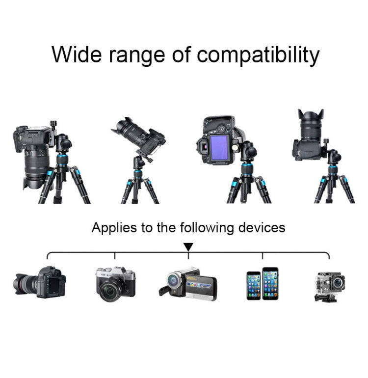 BEXIN V30 Adjustable Aluminum Alloy Desktop Camera Tripod Mini Portable Folding Live Tripod(MS08-S)
