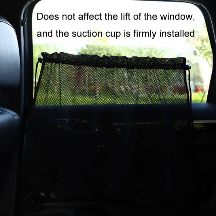 2pcs Car Curtain Sun Protection Mesh Suction Cup Sunshade(Black)