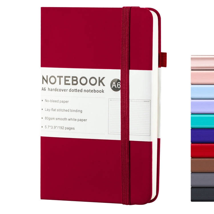 A6 PU Leather Notebook Business Notepad 96 Sheets Inner Pages(Red)