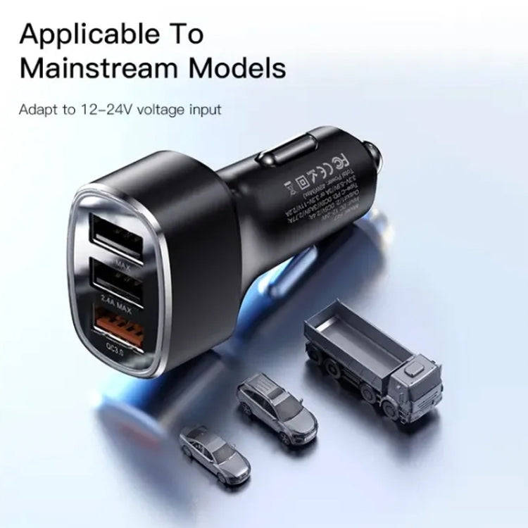 Yesido Y46 42W 3 USB Port Car Fast Charger(Black)