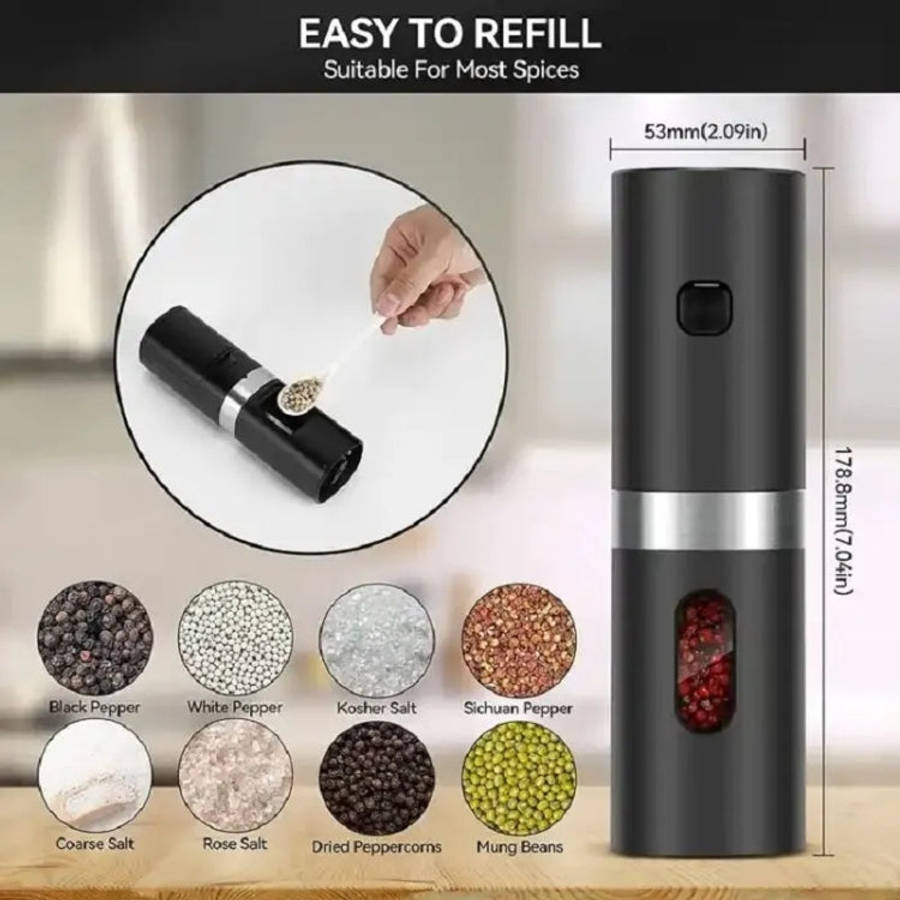Electric Automatic Salt And Pepper Grinder Set With Charging Base, Model: K2 KYMQ-17C